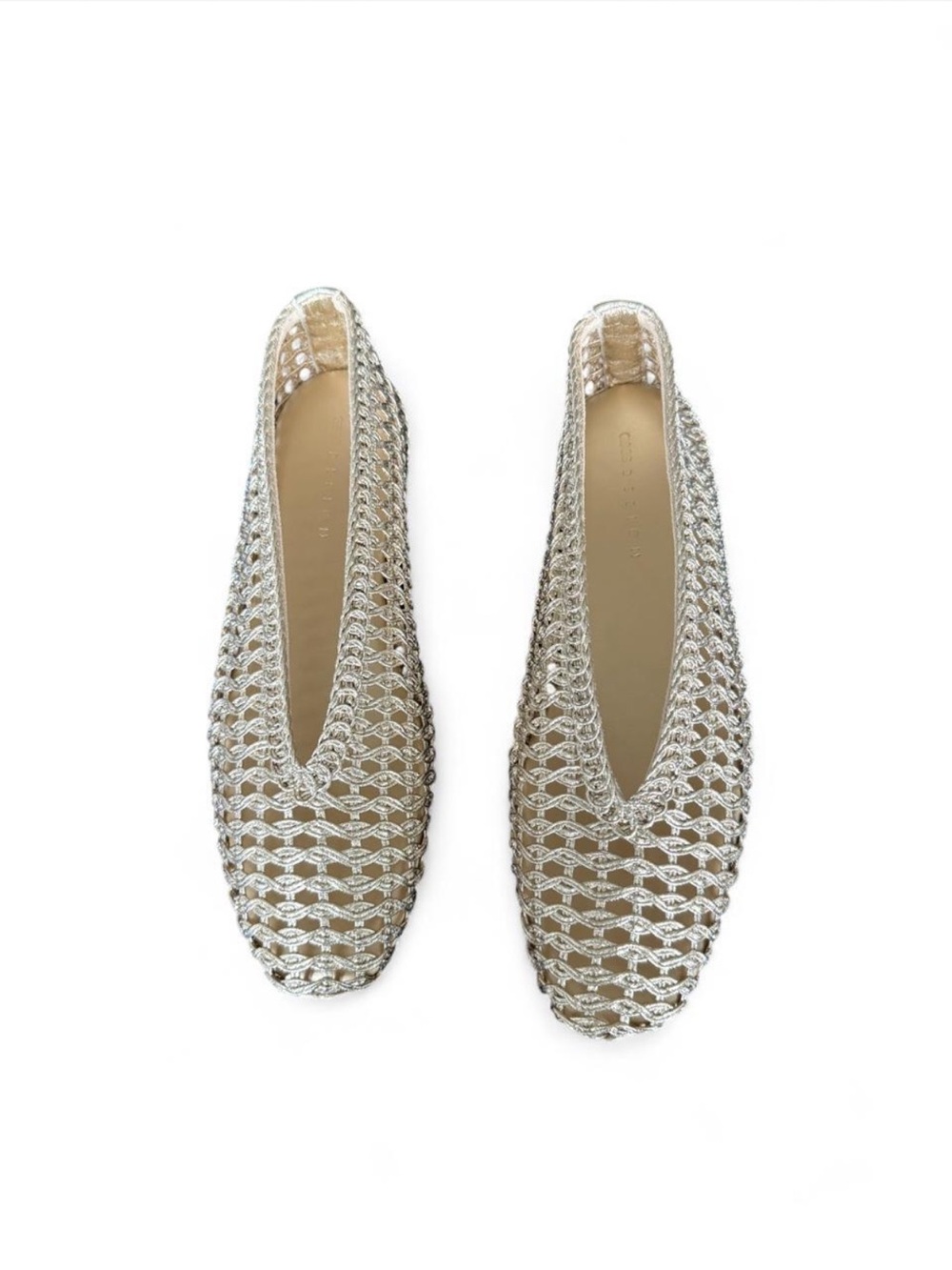 ASOS Women’s gold Woven Ballet Flats